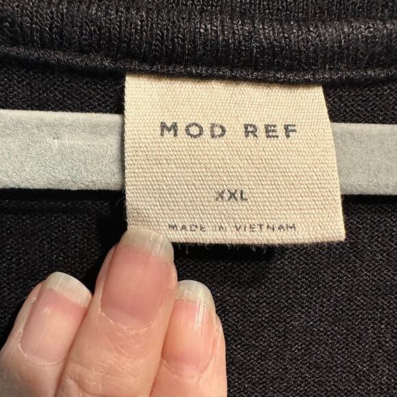 Mod Ref XXL Short Sleeve Pullover V-Neck Lightweight Sweater Black Layering - Picture 7 of 9